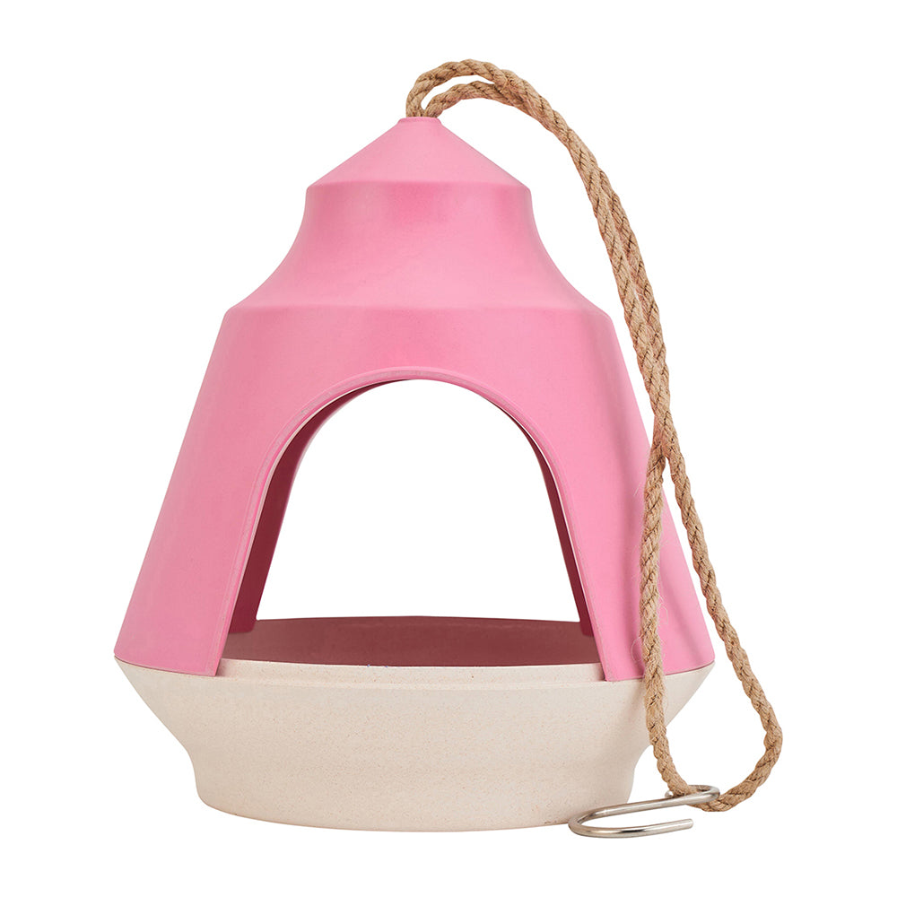 Bamboo Bird House / Pink & Cream