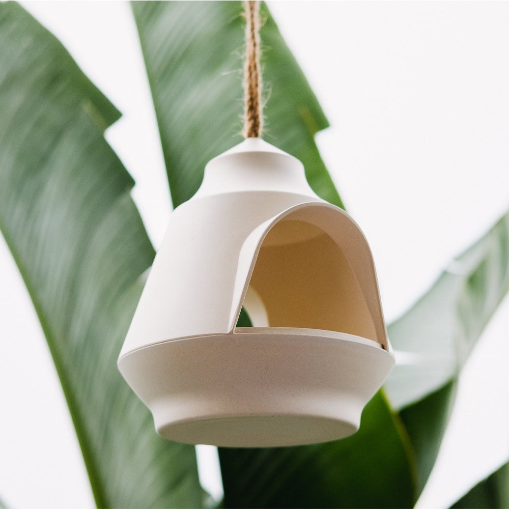 Bamboo Bird House / Cream