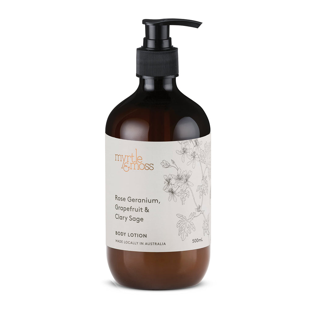 Body Lotion 500ml / Rose Geranium, Grapefruit & Clary Sage