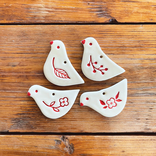 Mini Christmas Bird Ceramic Tag