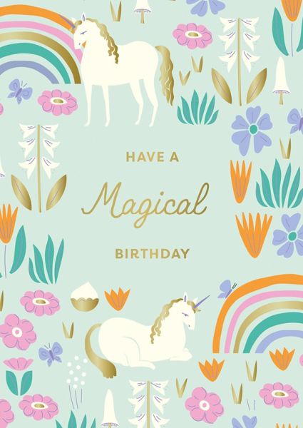Birthday Card / Happy Birthday Unicorns