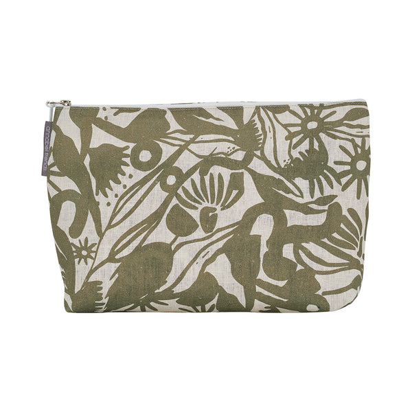 Linen Cosmetic Bag - Large / Abstract Gum