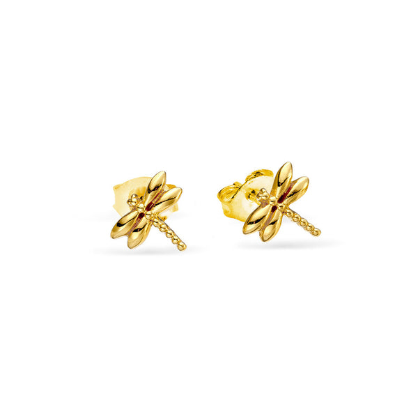 Tiny Dragonfly Studs / Gold Vermeil