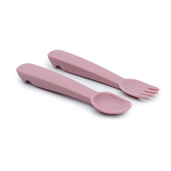 feedie™ fork & spoon set - dusty rose