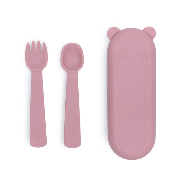 feedie™ fork & spoon set - dusty rose
