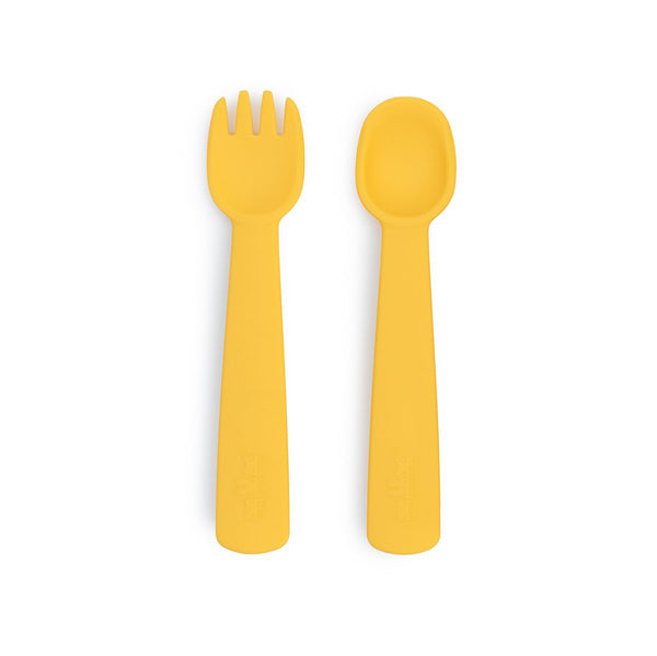 feedie™ fork & spoon set - yellow