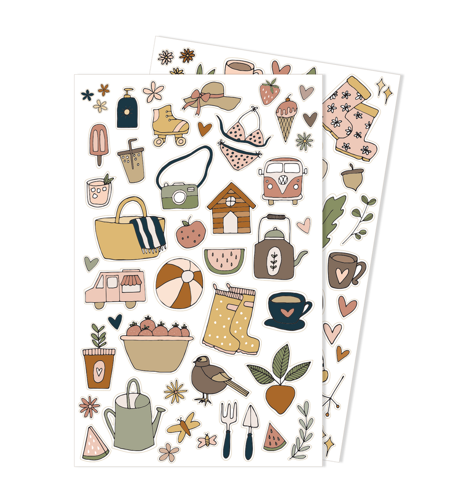 Illustrated Sticker Sets / Seasons / 2 Sheets