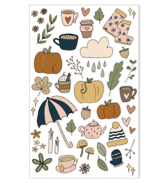 Illustrated Sticker Sets / Seasons / 2 Sheets