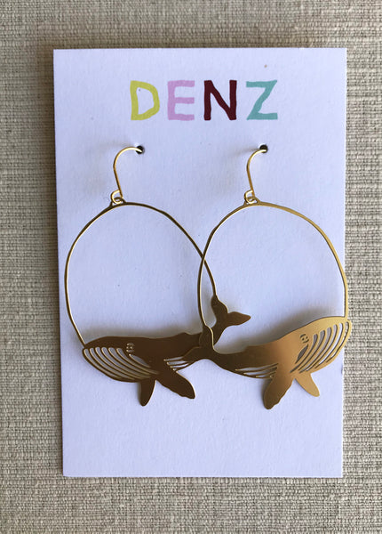 Whale Earrings / Gold